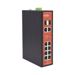 Switch PoE Industrial No administrable / Puertos 1-2 PoE 802.3 af/at y PoE 24 Vcc Pasivo 30W / Puertos 3-4 PoE 802.3 af/at/bt Hasta 60W / Puertos 5-8 PoE 802.3 af/at Hasta 30W / Los 8 puertos son Gigabit + 2 SFP combo / Presupuesto 300W