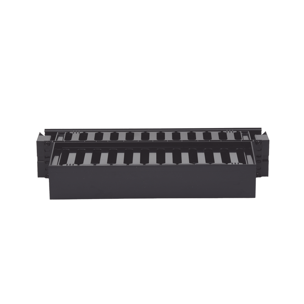 Organizador de Cables Horizontal PatchLink, Doble (Frontal y Posterior), Con Tapa Extendida, Para Rack de 19in, 2UR