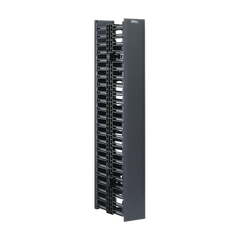 Organizador Vertical NetRunner, Doble (Frontal y Posterior), Para Rack Abierto de 45 Unidades, 4.9in de Ancho, Color Negro