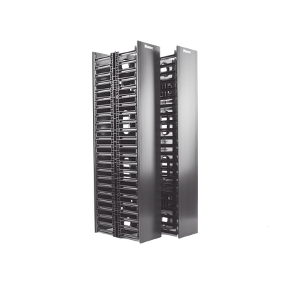 Organizador Vertical NetRunner, Doble (Frontal y Posterior), para Rack Abierto de 45 Unidades, 6.7in de Ancho, Color Negro