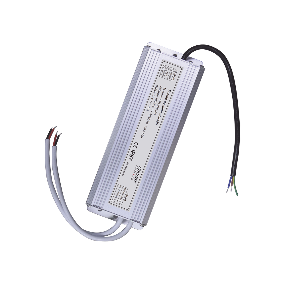 Fuente 12 V / 10 Amperes | Waterproof | Intemperie grado IP67