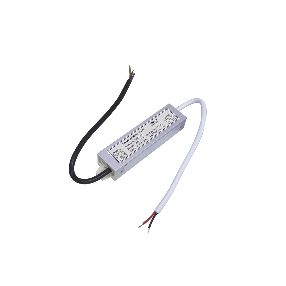 Fuente 12 V | 3 Amperes | Waterproof | Intemperie grado IP67
