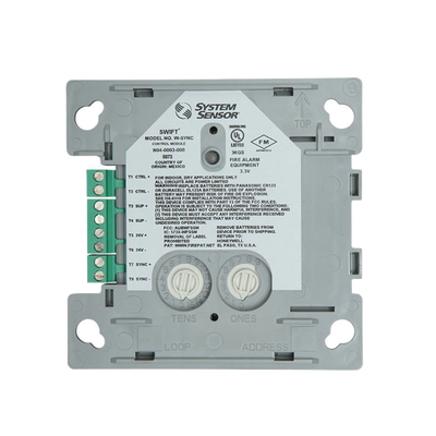 Módulo de Sincronización Inalámbrico / Compatible con Paneles Notifier, Fire-Lite, Silent Knight y Farenhyt / Incluye Baterías