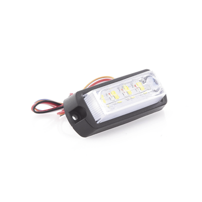 Luz Auxiliar Ultra Brillante de 8 LED, color Ámbar / Claro , con mica transparente.