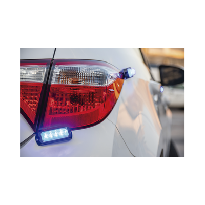 Luz Auxiliar Ultra Brillante X13 de 4 LEDs, Color Azul, con mica transparente