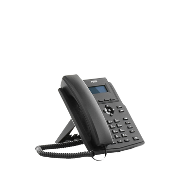 Teléfono IP empresarial para 2 lineas SIP con pantalla LCD,  Puertos Gigabit, Códec Opus, conferencia de 6 vías, PoE.