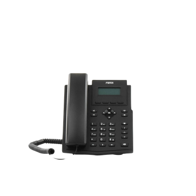 Teléfono IP empresarial para 2 lineas SIP con pantalla LCD,  Puertos Gigabit, Códec Opus, conferencia de 6 vías, PoE.