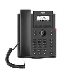 Teléfono IP empresarial para 2 lineas SIP con pantalla LCD,  Puertos Gigabit, Códec Opus, conferencia de 6 vías, PoE.