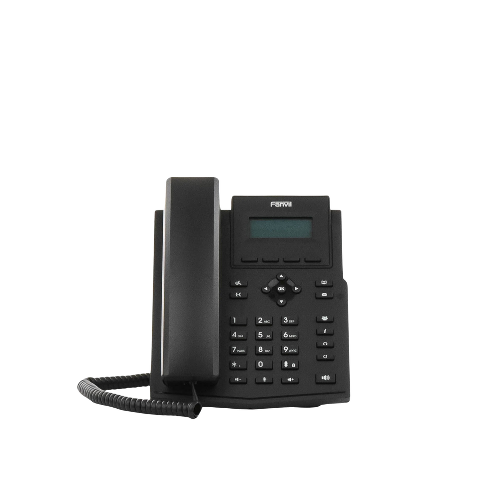Teléfono IP / 2 Líneas SIP / Pantalla LCD 2.3" 132x64 / Audio HD G.722 y Opus / Conferencia 6 Vías / PoE 802.3af / Puertos Ethernet Duales 10/100 / Soporte EHS