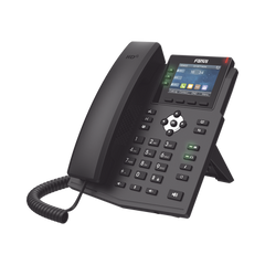 Teléfono IP Empresarial con Estándares Europeos, 6 lineas SIP con pantalla LCD a color, puertos Gigabit, IPv6, Opus y conferencia de 3 vías, PoE/DC