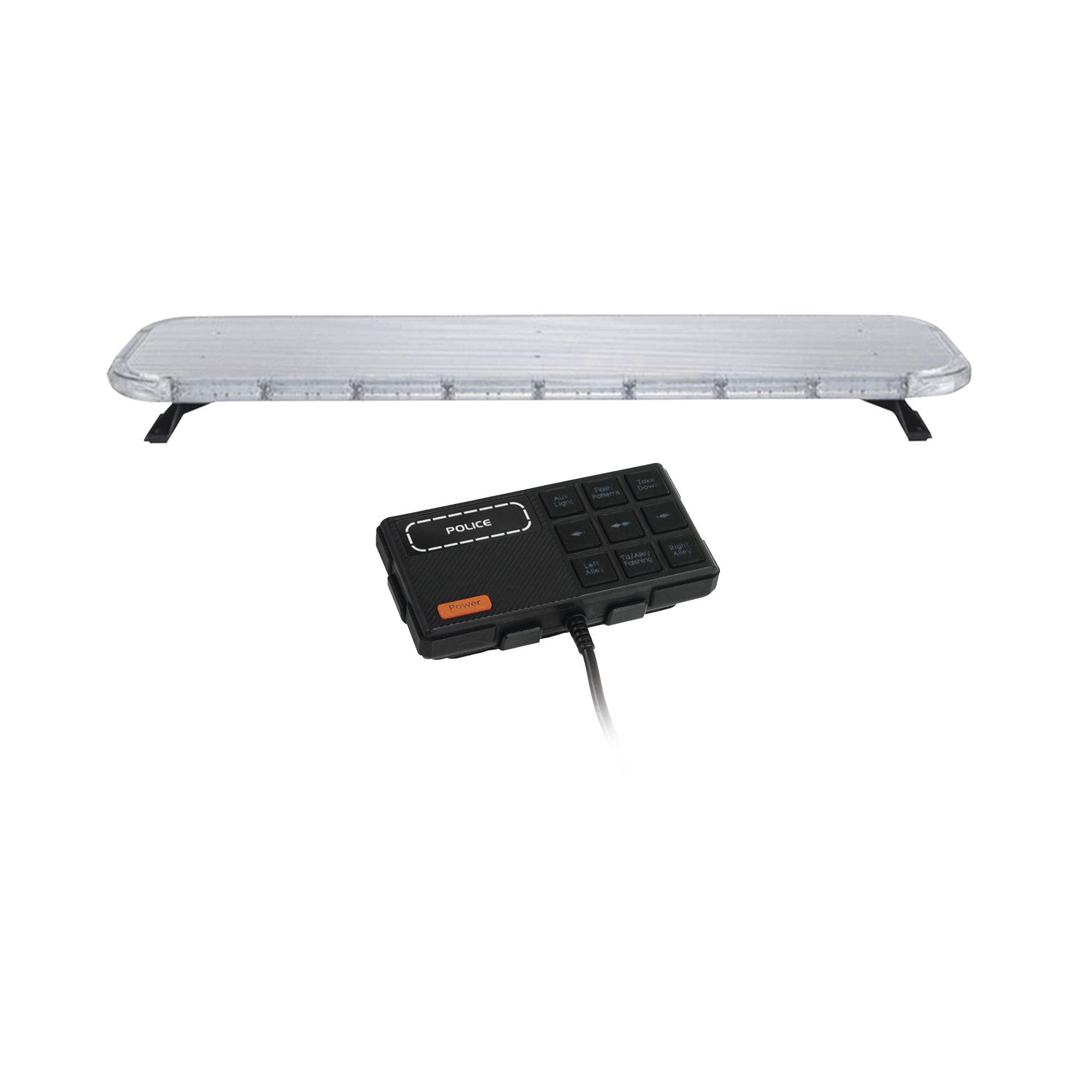 Barra de luces LED de 46" Rojo/Azul/Ambar , De 132 LEDs, Controlador Incluido, Ideal para Equipar Unidades de Seguridad Publica