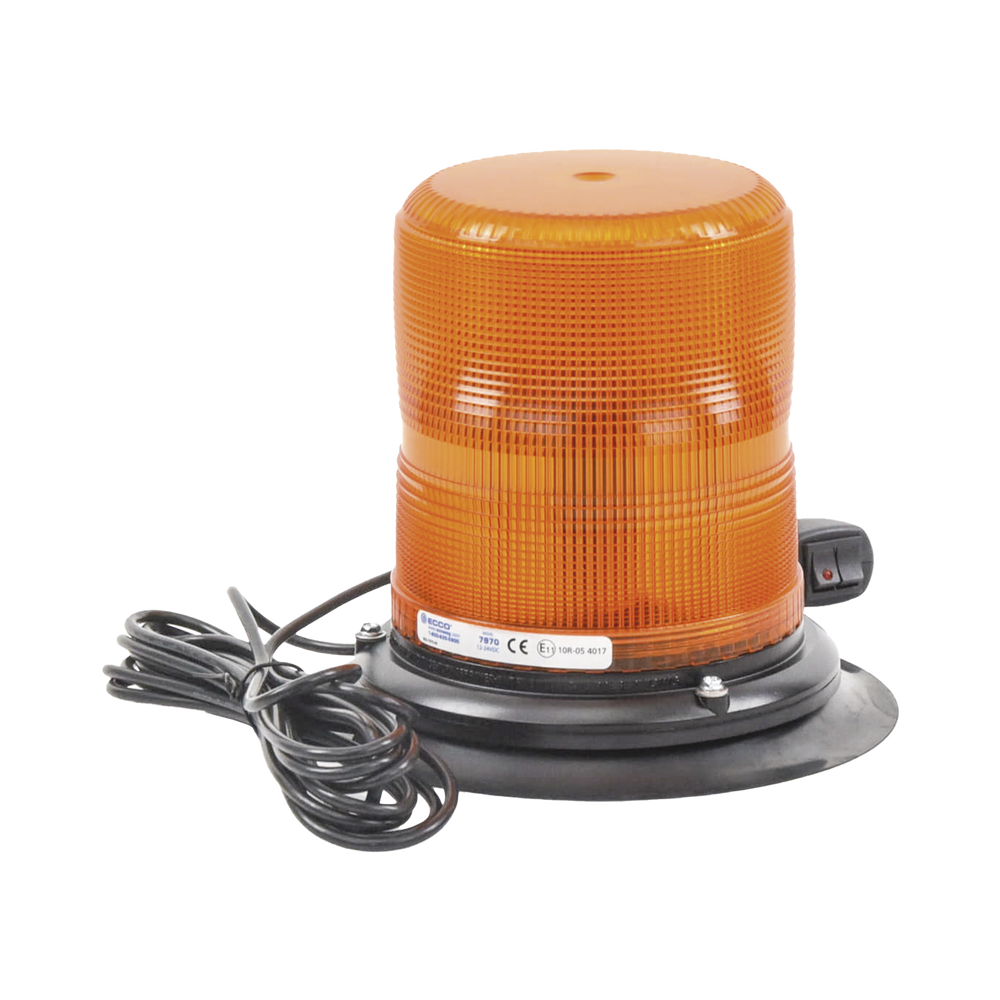 Baliza LED color ámbar con montaje magnético de succión DE 7" de altura