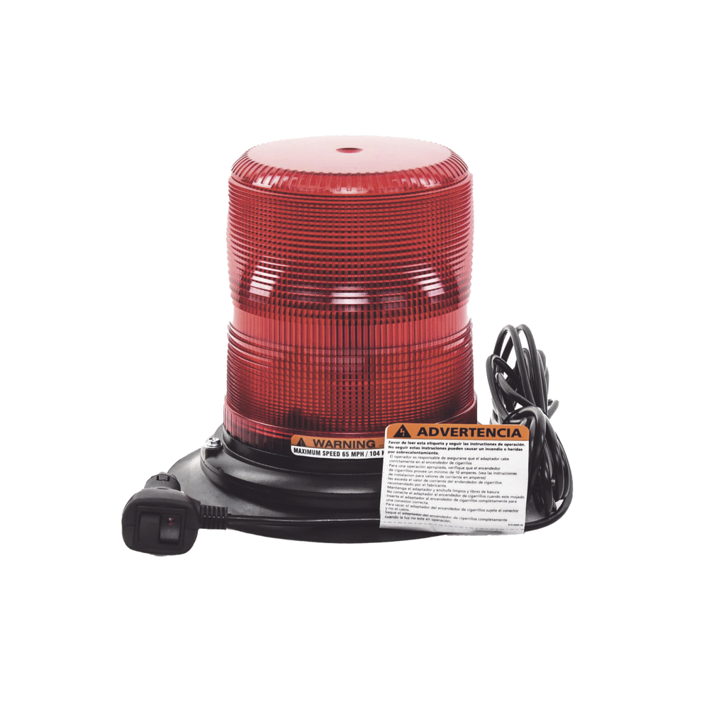 Baliza LED color rojo con montaje magnético de succión de 7" de altura