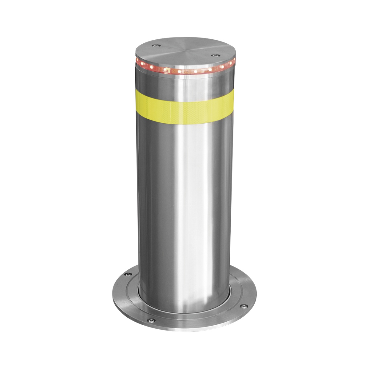Bolardo Hidráulico Antiembestida 220 mm × 600 mm / Acero Inoxidable 304 / 200,000 J de Resistencia al Impacto / Bomba Hidráulica Integrada / Ciclo de 4 seg / 100 Ciclos por Hora