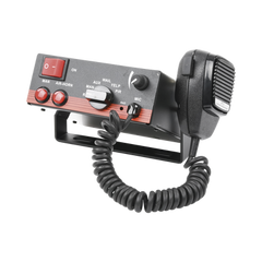 Sirena Vehicular de 100W de Potencia, Con Switch Giratorio de 6 posiciones, Micrófono de Uso Rudo e Interconexión a Radio