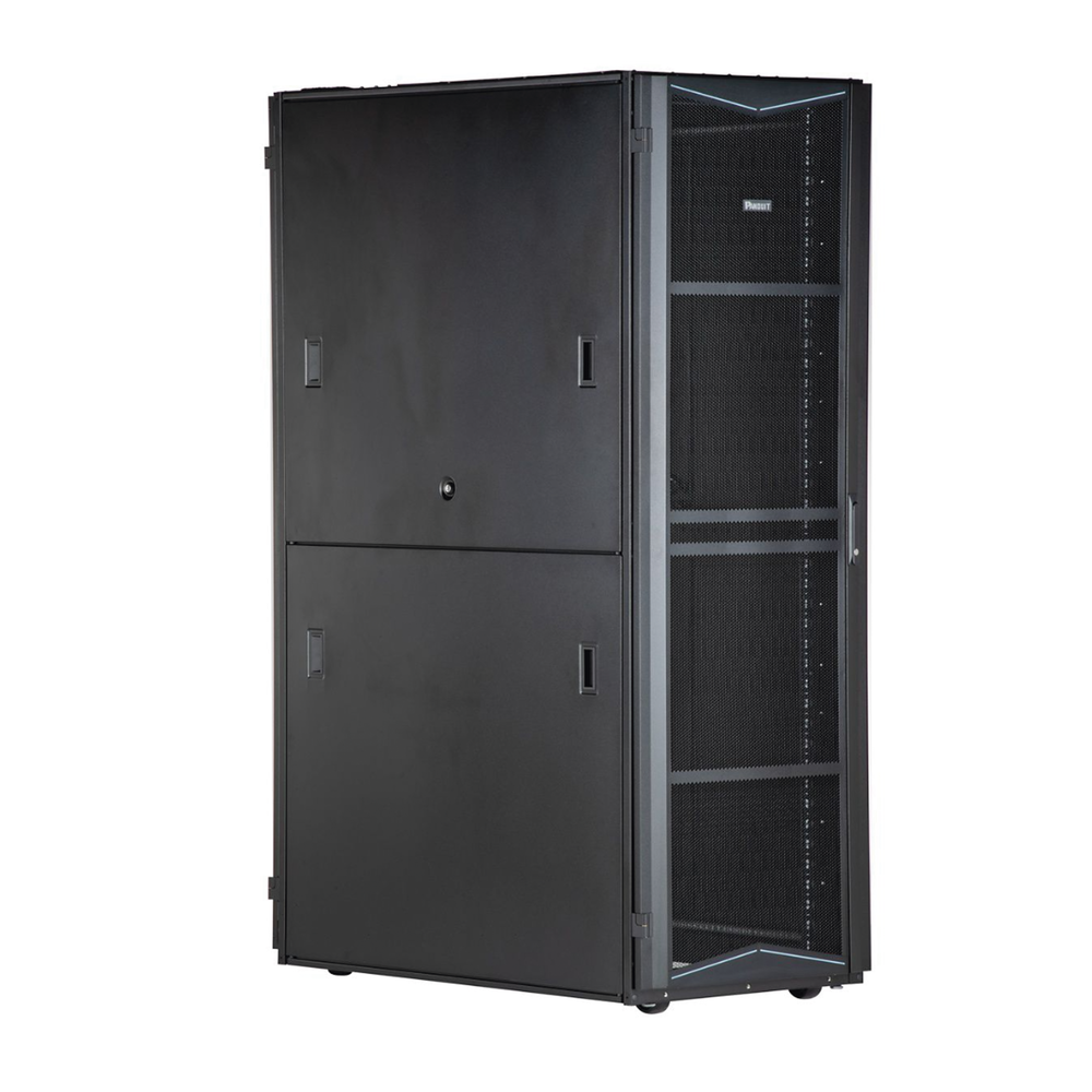Gabinete FlexFusion para Centros de Datos, 42 UR, 700 mm de Ancho, 1200 mm de Profundidad, Fabricado en Acero, Color Negro