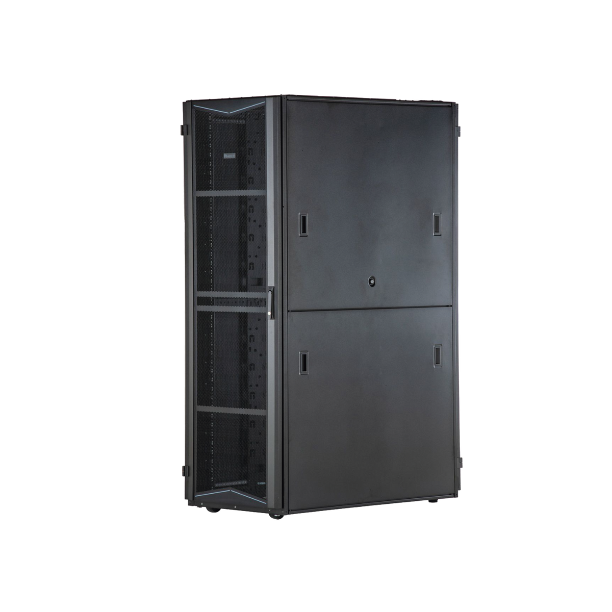 Gabinete FlexFusion para Centros de Datos, 42 UR, 800 mm de Ancho, 1200 mm de Profundidad, Fabricado en Acero, Color Negro