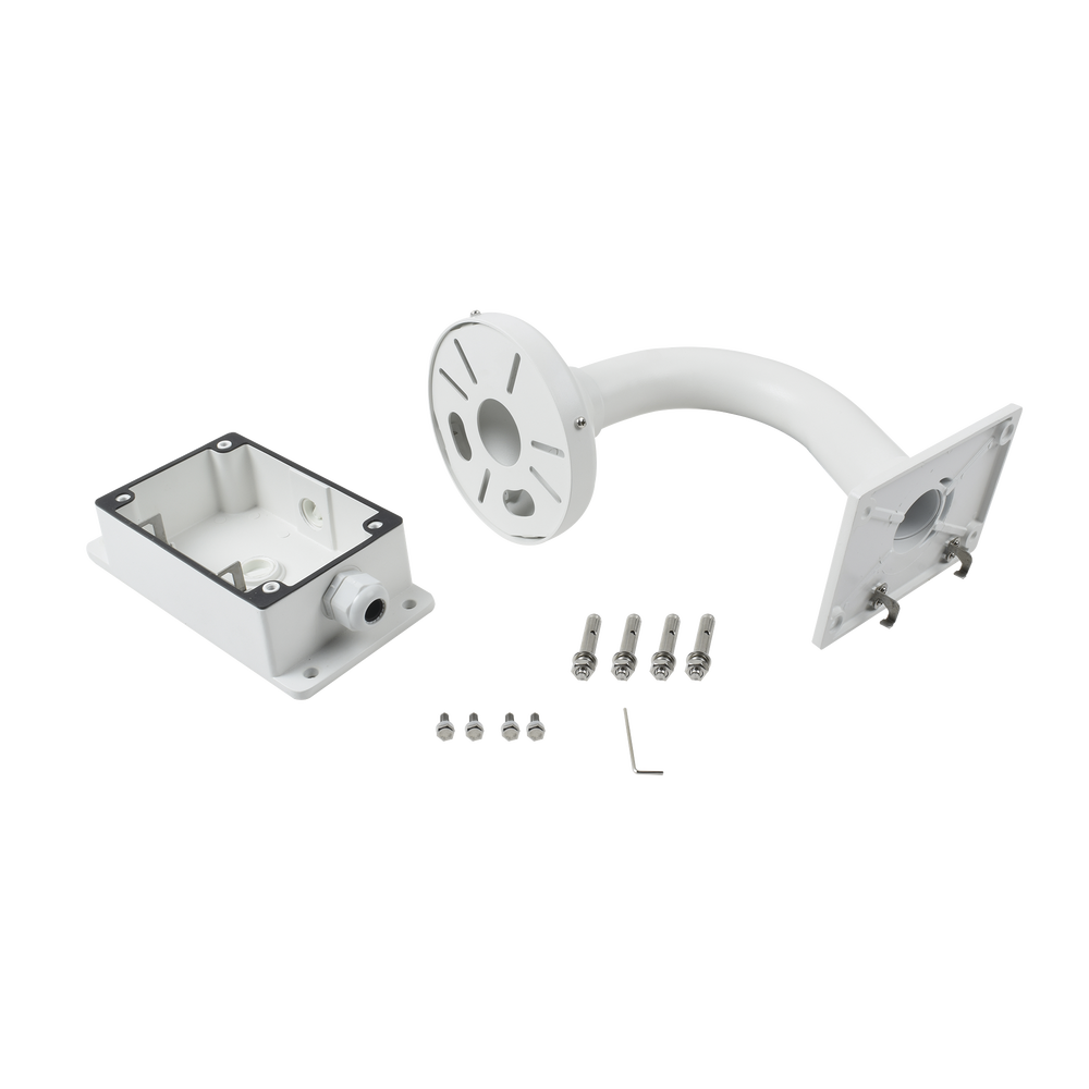 Montaje Universal de Pared con Cuello de Ganso y Caja de Conexiones / Compatible con Cámaras Domo y Bala