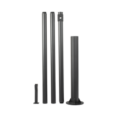 Poste Seccionado de 6 Metros / Especializado para la Instalación de Videovigilancia / Incluye Base de Cimentación y Brazo para Cámara PTZ / Color Negro