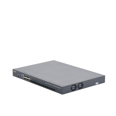 Switch Administrable Capa 3, 12 Puertos SFP de 10G, 8 Puertos 10/100/1000T, Con Alimentación Redundante (2 Fuentes de Alimentación AC).