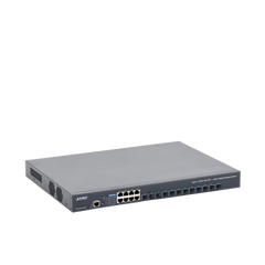 Switch Administrable Capa 3, 12 Puertos SFP de 10G, 8 Puertos 10/100/1000T, Con Alimentación Redundante (2 Fuentes de Alimentación AC).