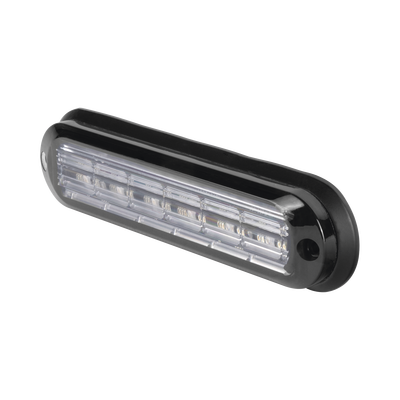 Luz Auxiliar Ultra Brillante  IP67 de 6 LEDs, Color Rojo, con mica transparente y bisel negro