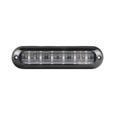 Luz Auxiliar Ultra Brillante  IP67 de 6 LEDs, Color Rojo, con mica transparente y bisel negro