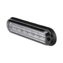 Luz Auxiliar Ultra Brillante  IP67 de 6 LEDs, Color Rojo/Azul, con mica transparente y bisel negro