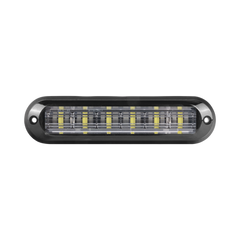 Luz Auxiliar Ultra Brillante  IP67 de 6 LEDs, Color Rojo/Azul, con mica transparente y bisel negro