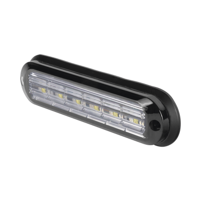 Luz Auxiliar Ultra Brillante  IP67 de 6 LEDs, Color Rojo/Claro, con mica transparente y bisel negro
