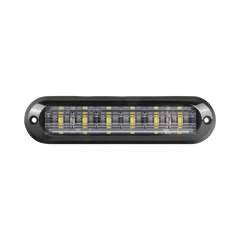 Luz Auxiliar Ultra Brillante  IP67 de 6 LEDs, Color Rojo/Claro, con mica transparente y bisel negro