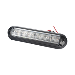Luz Auxiliar, Ultra Brillante, IP67, 18 LEDs, Tricolor, Color Rojo/Claro/Azul, con mica transparente y bisel negro