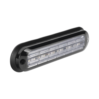 Luz Auxiliar Ultra Brillante IP67 de 6 LEDs, Color Claro, con mica transparente y bisel negro
