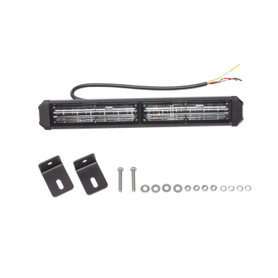 Barra de Luz de Advertencia, 2 Módulos de 6 LED, 11 Pulgadas Ámbar