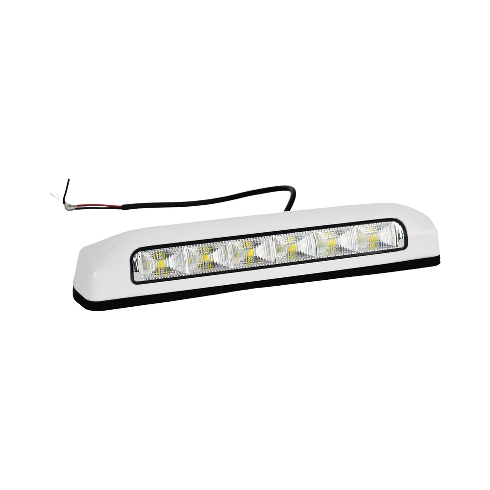 Luz de Escena, 6 LED, IP67, con bisel color blanco, Ideal para Ambulancias y Vehiculos de trabajo