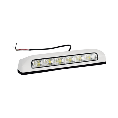 Luz de Escena, 6 LED, IP67, con bisel color blanco, Ideal para Ambulancias y Vehiculos de trabajo
