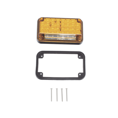 Luz de Advertencia de 7X4", Color Ambar, Con Luz de Trabajo, Ideal para Ambulancias