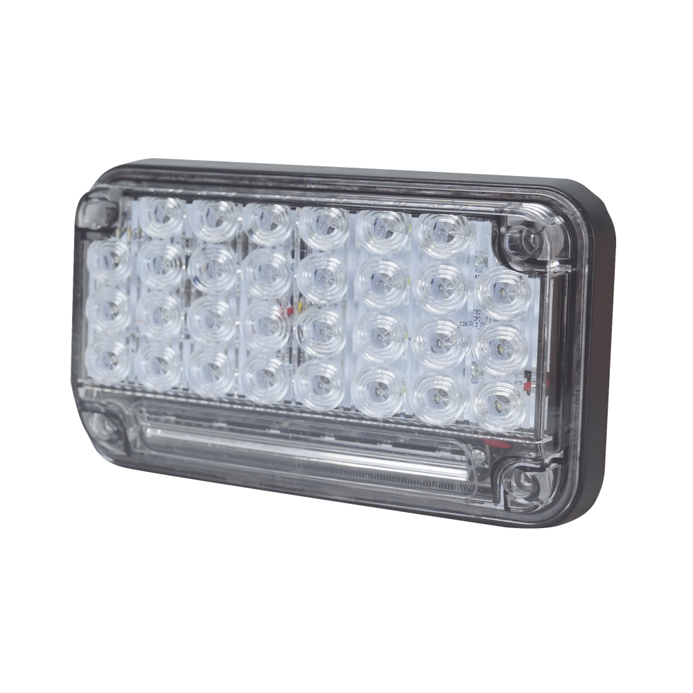 Luz de Advertencia de 7X4", Color Claro, Con Luz de Trabajo, Ideal para Ambulancias