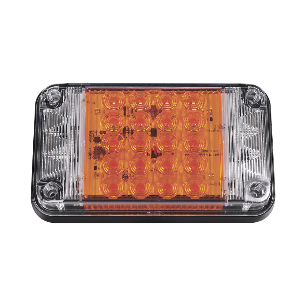 Luz de Advertencia de 7X4", Color Ámbar, Con Luces de Trabajo, Ideal para Ambulancias