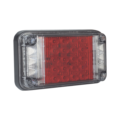 Luz de Advertencia de 7X4", Color Rojo, Con Luces de Trabajo, Ideal para Ambulancias