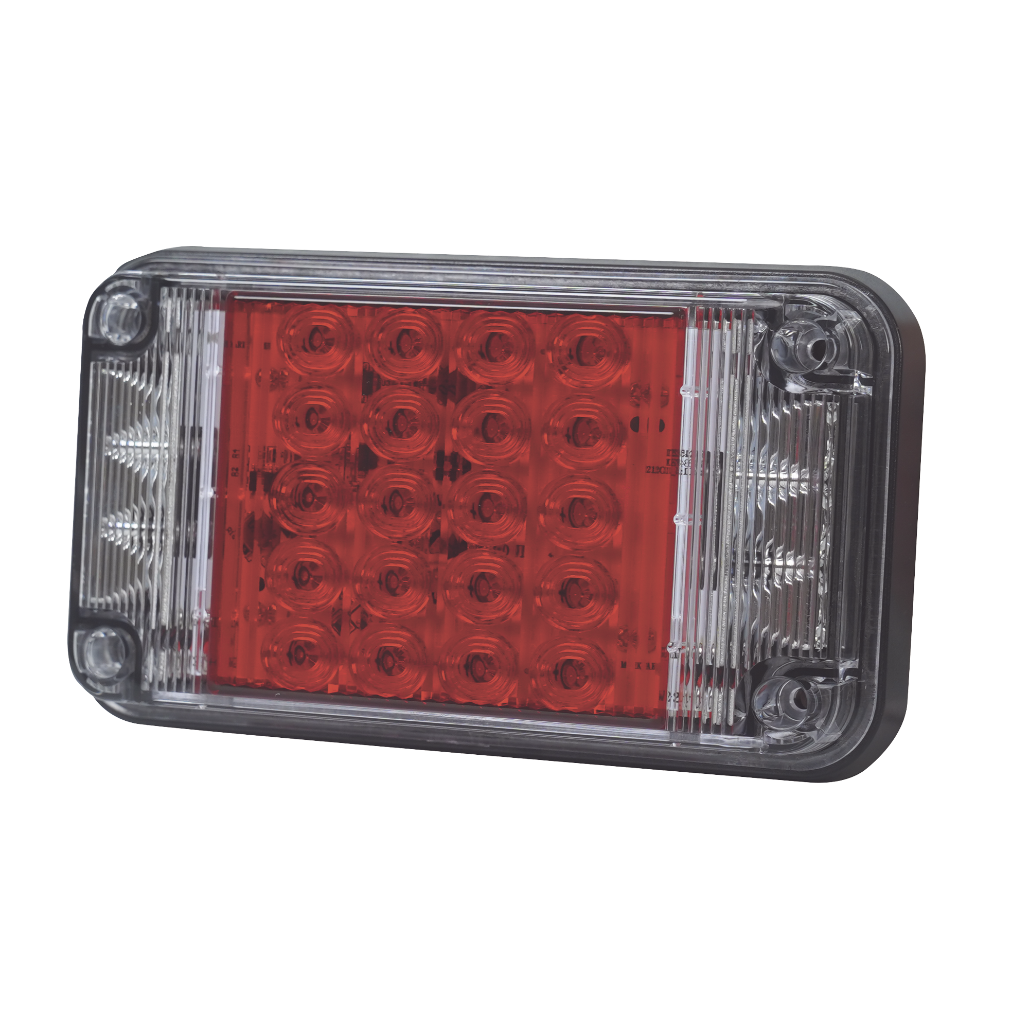 Luz de Advertencia de 7X4", Color Rojo, Con Luces de Trabajo, Ideal para Ambulancias