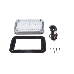 Luz de Advertencia de 9X7", Bicolor Rojo/Claro, Ideal para Ambulancias