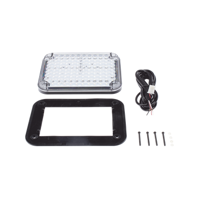 Luz de Advertencia de 9X7", Bicolor Rojo/Claro, Ideal para Ambulancias
