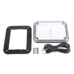 Luz de Advertencia de 9X7", Bicolor Rojo/Claro, Ideal para Ambulancias