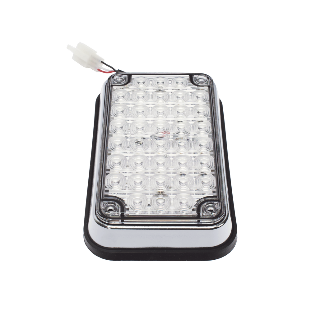 Luz de Advertencia de 6X4", Bicolor Rojo/Claro, Ideal para Ambulancias