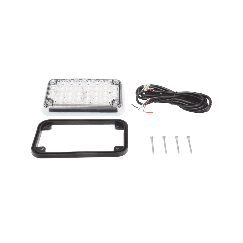 Luz de Advertencia de 6X4", Bicolor Rojo/Claro, Ideal para Ambulancias