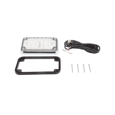 Luz de Advertencia de 6X4", Bicolor Rojo/Claro, Ideal para Ambulancias