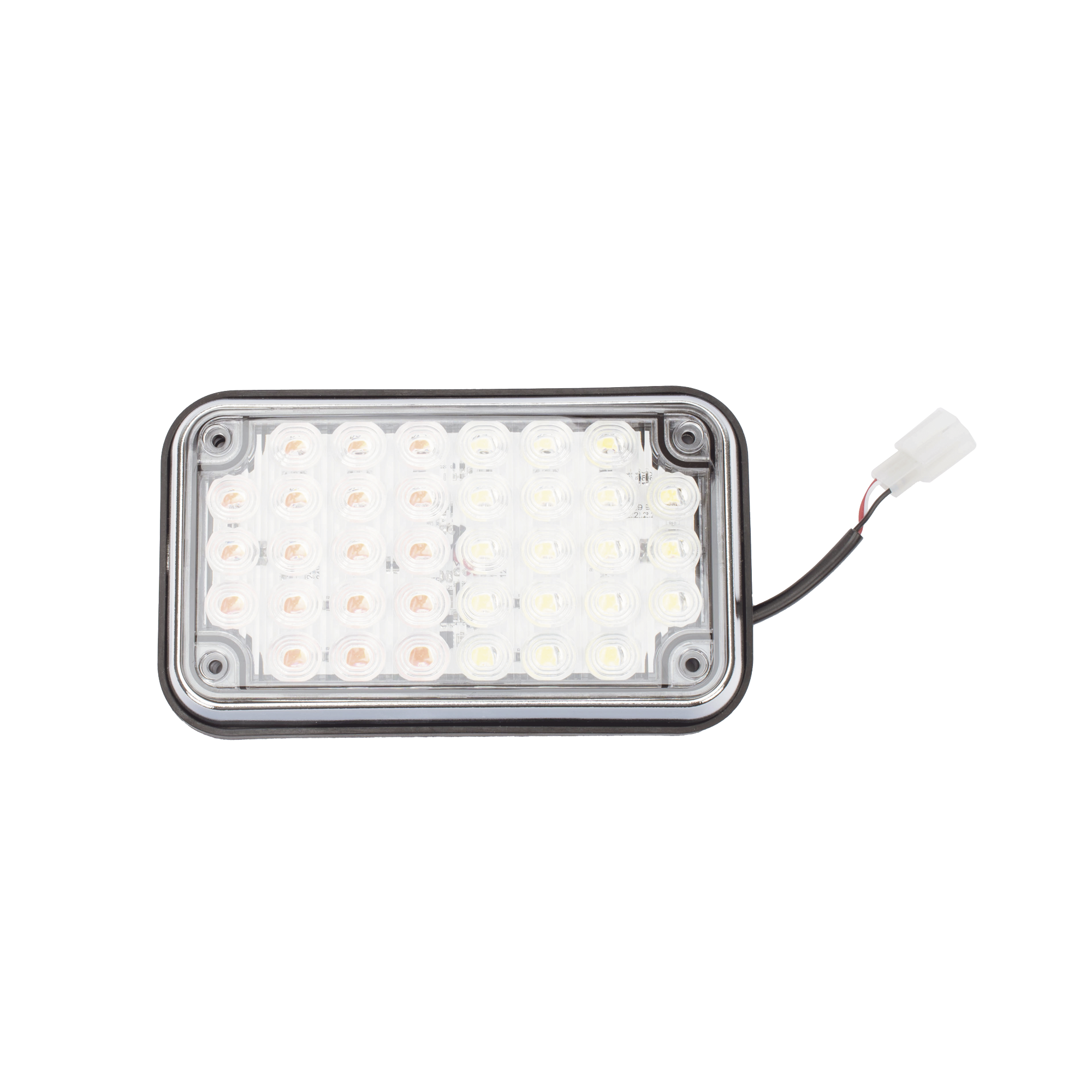 Luz de Advertencia de 6X4", Bicolor Rojo/Claro, Ideal para Ambulancias