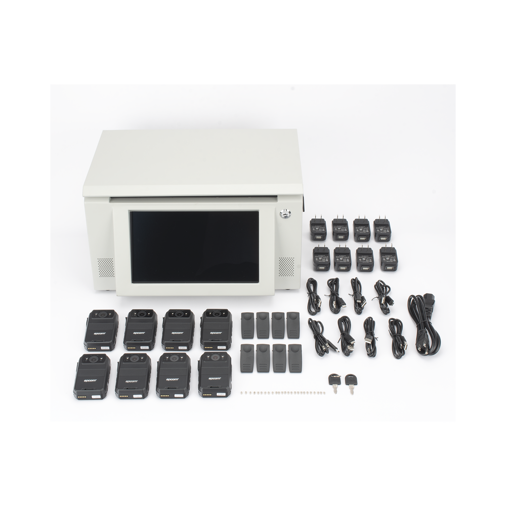 Kit de descarga simultanea para Bodycam | Estación de descarga XMRA8R3 | 8 X Bodycam  XMRR3