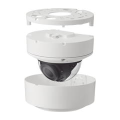 Cámara Domo IP 4K con IA / Lento Motorizado de 4.5 a 9.3mm / P-Iris, WDR 120dB / Ranura SD / Protección IP52 e IK08
